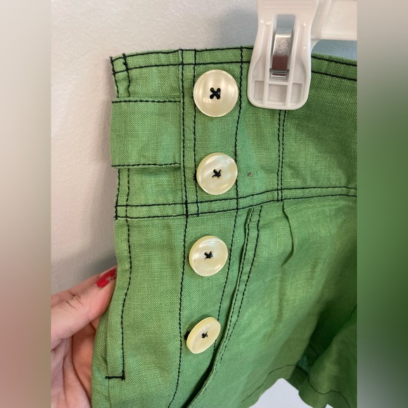 Double Stitch high waisted green retro shorts size 25 - Picture 2 of 6